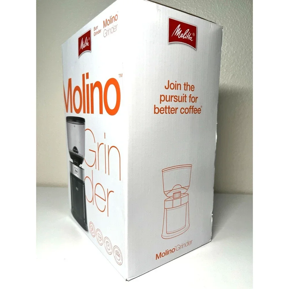Melitta Molino Burr Coffee Grinder – 8 oz Capacity, 13 Griding Settings -New